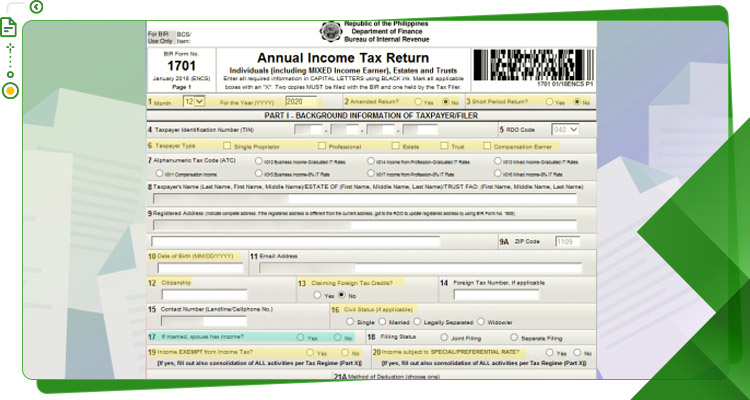 Overview of BIR Form 1701-2